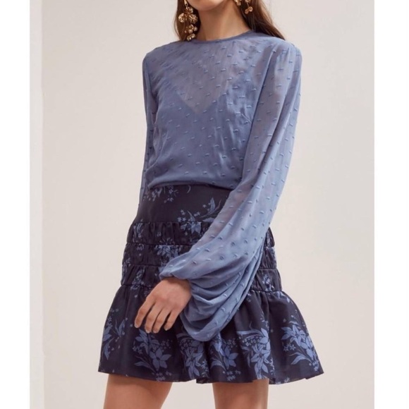 Keepsake Stand Tall Skirt in Blue Floral - Picture 2 of 10